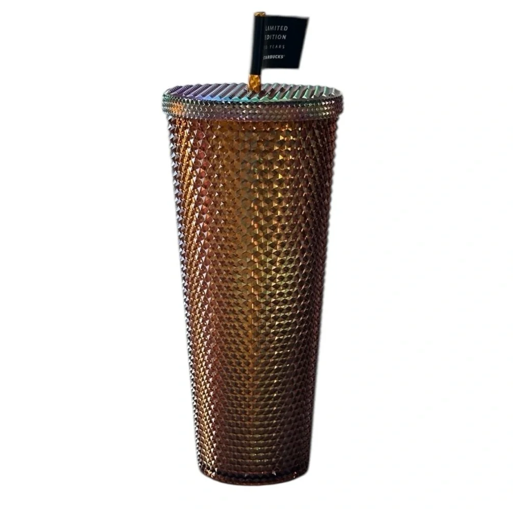 Starbucks Gold Studded Tumbler 24oz Venti 50th Anniversary Gold Limited Edition
